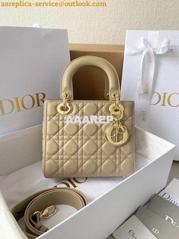 Replica Dior My ABCdior Lady Dior Bag M0538 Sand-Colored Cannage Lambs