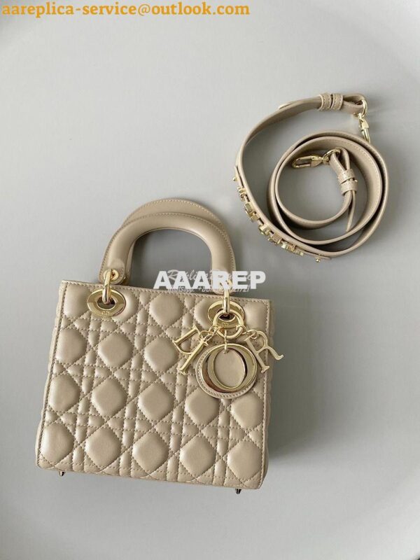 Replica Dior My ABCdior Lady Dior Bag M0538 Sand-Colored Cannage Lambs 2