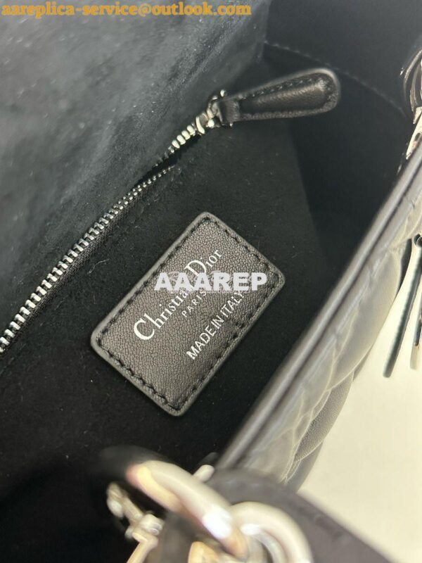 Replica Dior My ABCdior Lady Dior Bag M0538 Silver Hardware Black Cann 10