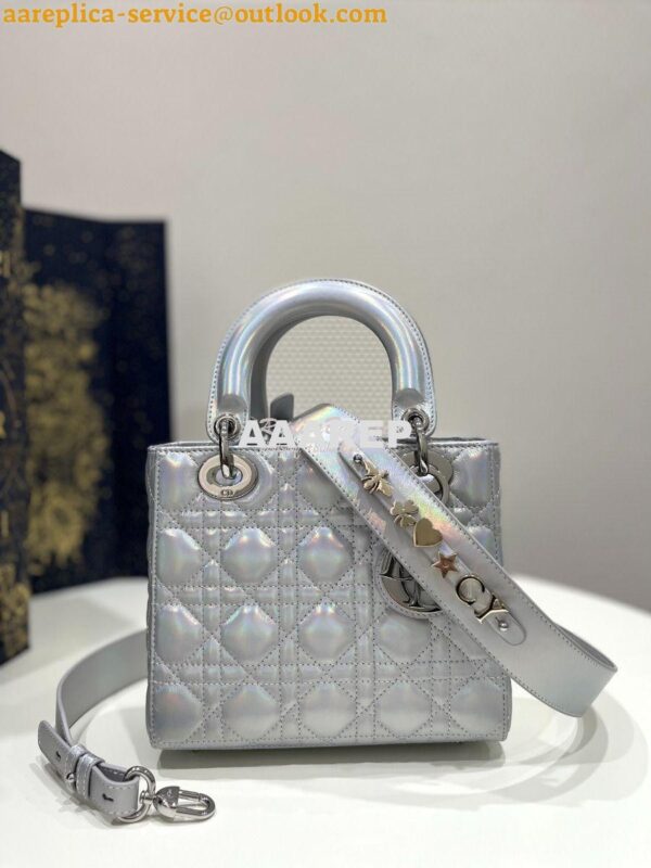 Replica Dior My ABCdior Lady Dior Bag M0538 Silver-Tone Iridescent and
