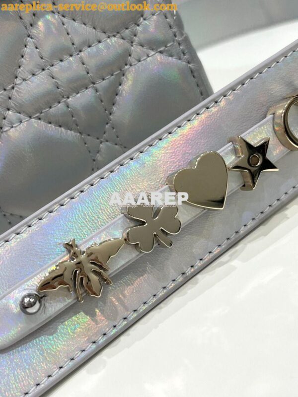 Replica Dior My ABCdior Lady Dior Bag M0538 Silver-Tone Iridescent and 5
