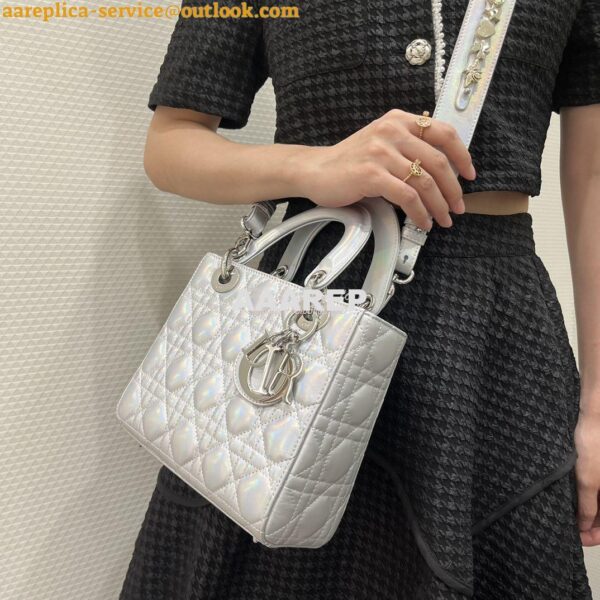 Replica Dior My ABCdior Lady Dior Bag M0538 Silver-Tone Iridescent and 11