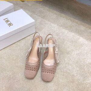 Replica Dior & Moi Slingback Pump Nude Cannage Mesh Embroidery KDP890 2