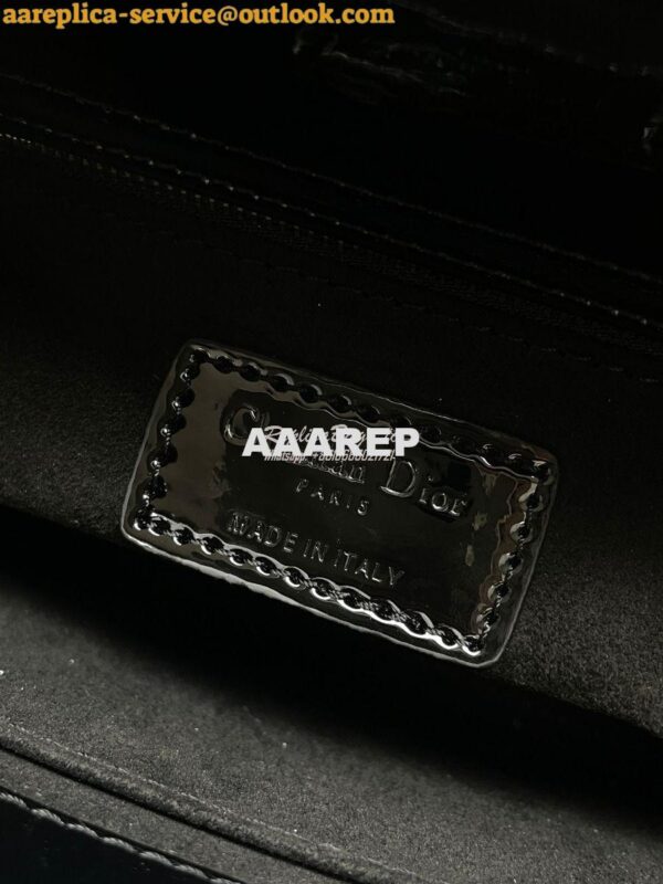 Replica Dior My ABCdior Lady Dior Bag Patent Calfskin M0538 Black 8