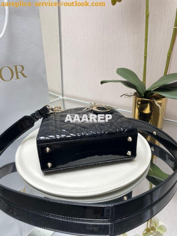 Replica Dior My ABCdior Lady Dior Bag Patent Calfskin M0538 Black 9