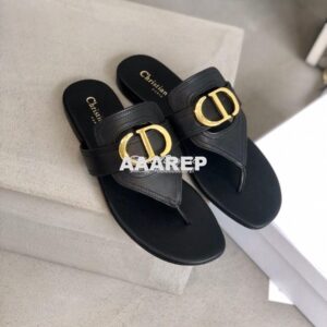 Replica Dior 30 Montaigne Flat Thong KCQ386 Black 2