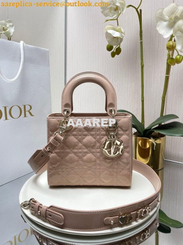 Replica Dior My ABCdior Lady Dior Bag Patent Calfskin M0538 Caramel Be