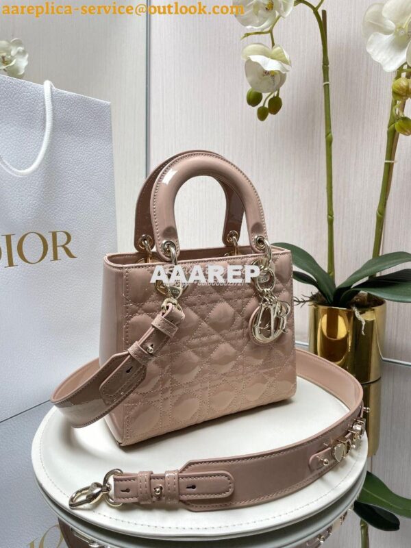 Replica Dior My ABCdior Lady Dior Bag Patent Calfskin M0538 Caramel Be 2