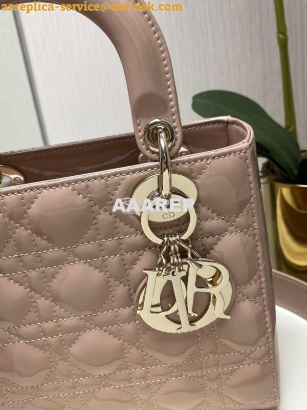 Replica Dior My ABCdior Lady Dior Bag Patent Calfskin M0538 Caramel Be 3