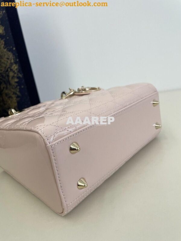 Replica Dior My ABCdior Lady Dior Bag Patent Calfskin M0538 Powder Pin 9