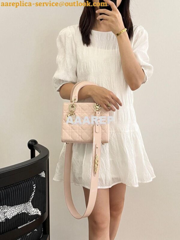 Replica Dior My ABCdior Lady Dior Bag Patent Calfskin M0538 Powder Pin 11
