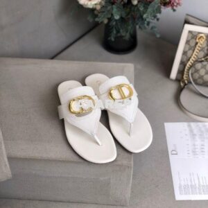 Replica Dior 30 Montaigne Flat Thong KCQ386 White