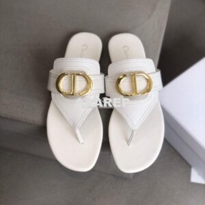 Replica Dior 30 Montaigne Flat Thong KCQ386 White 2