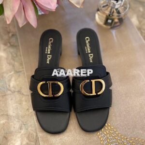 Replica Dior 30 Montaigne Heeled Mule KCQ270 Black 2