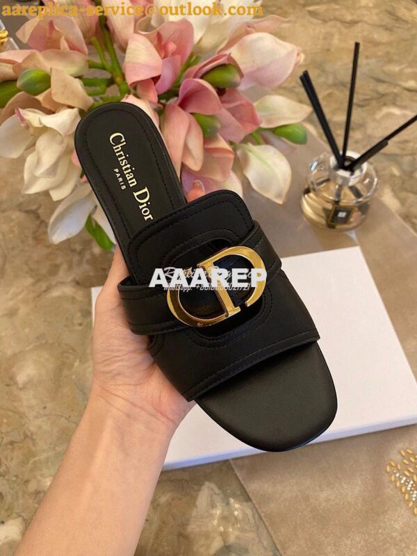 Replica Dior 30 Montaigne Heeled Mule KCQ270 Black 6