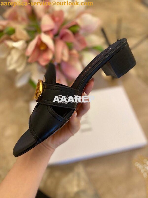 Replica Dior 30 Montaigne Heeled Mule KCQ270 Black 10