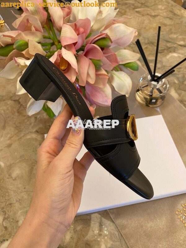 Replica Dior 30 Montaigne Heeled Mule KCQ270 Black 9