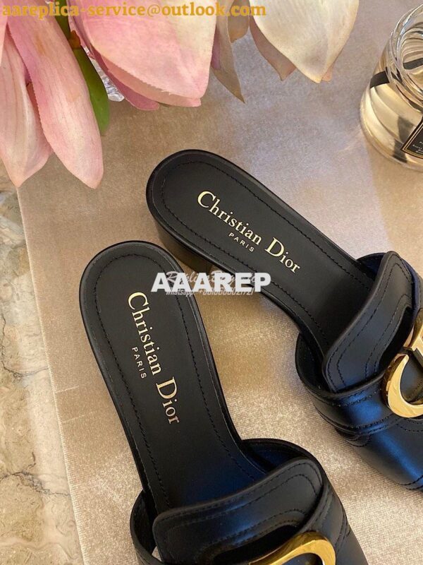 Replica Dior 30 Montaigne Heeled Mule KCQ270 Black 10