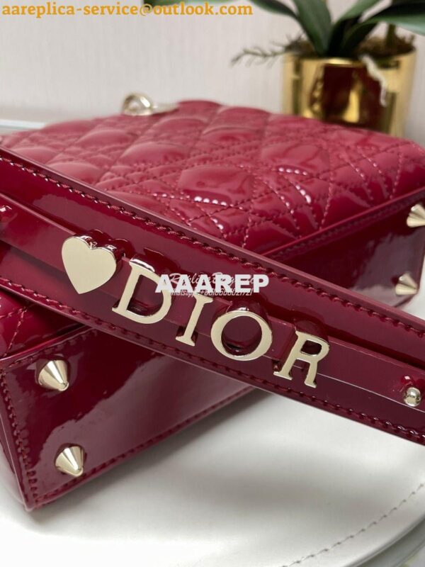 Replica Dior My ABCdior Lady Dior Bag Patent Calfskin M0538 Wine 3