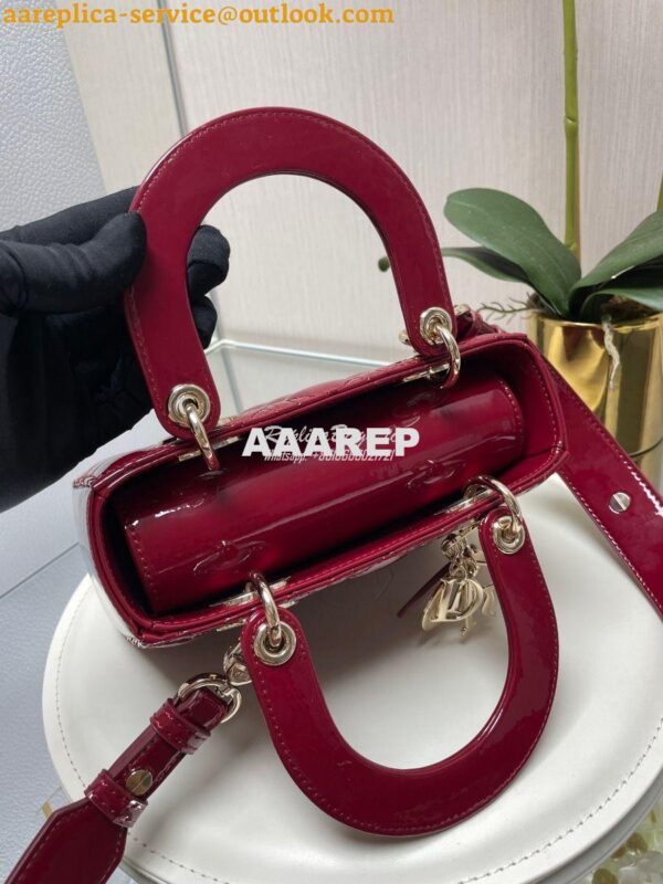 Replica Dior My ABCdior Lady Dior Bag Patent Calfskin M0538 Wine 5
