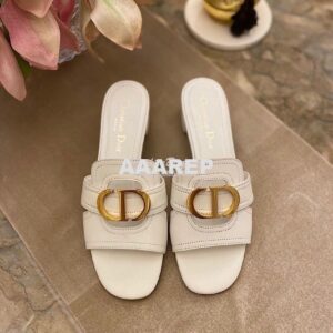 Replica Dior 30 Montaigne Heeled Mule KCQ270 White 2