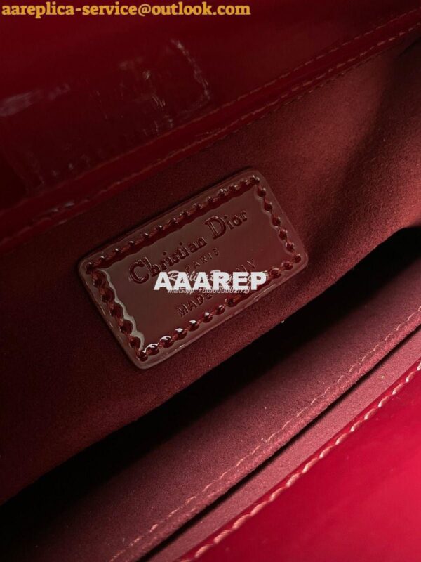 Replica Dior My ABCdior Lady Dior Bag Patent Calfskin M0538 Wine 7