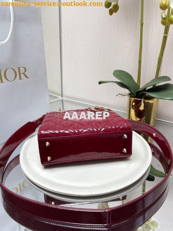 Replica Dior My ABCdior Lady Dior Bag Patent Calfskin M0538 Wine 9