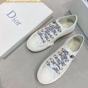 Replica Dior Walk'N'Dior Sneaker White Cotton Canvas KCK177 2