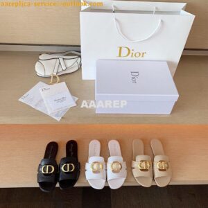 Replica Dior 30 Montaigne Mule Black Calfskin KCQ266