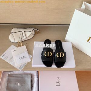 Replica Dior 30 Montaigne Mule Black Calfskin KCQ266 2