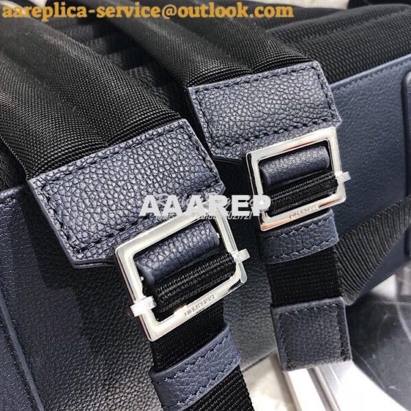 Replica Dior Navy Blue Grained Calfskin Rucksack With "Atelier" Print 7