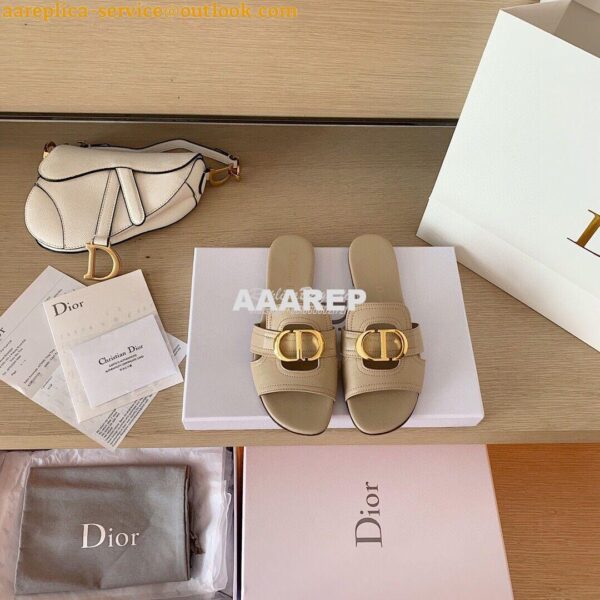 Replica Dior 30 Montaigne Mule Nude Calfskin KCQ266 3