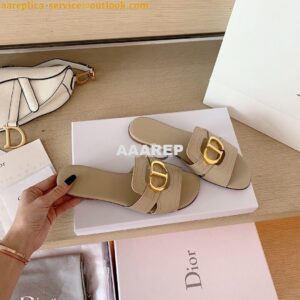 Replica Dior 30 Montaigne Mule Nude Calfskin KCQ266 2