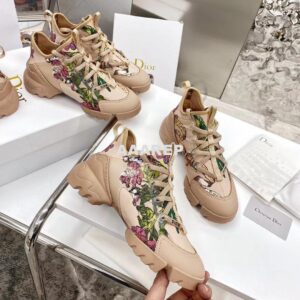 Replica Dior Women‘s SNEAKER Dior Oblique Canvas D81120 Brown and Pink