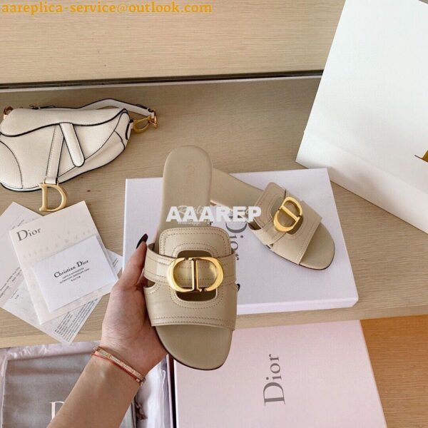 Replica Dior 30 Montaigne Mule Nude Calfskin KCQ266 5