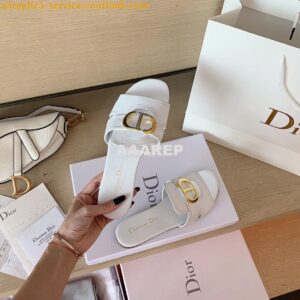 Replica Dior 30 Montaigne Mule White Calfskin KCQ266 2