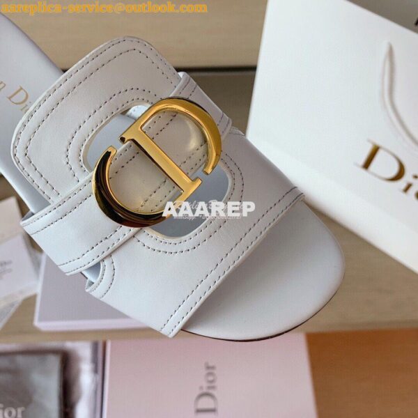 Replica Dior 30 Montaigne Mule White Calfskin KCQ266 7