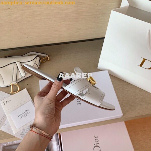 Replica Dior 30 Montaigne Mule White Calfskin KCQ266 8