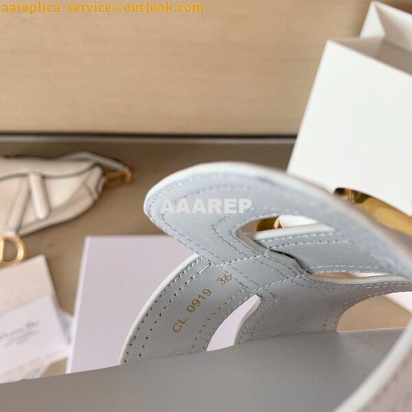 Replica Dior 30 Montaigne Mule White Calfskin KCQ266 10