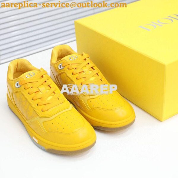 Replica Dior World Tour B27 Low-Top Sneaker Yellow Oblique Galaxy Leat 3