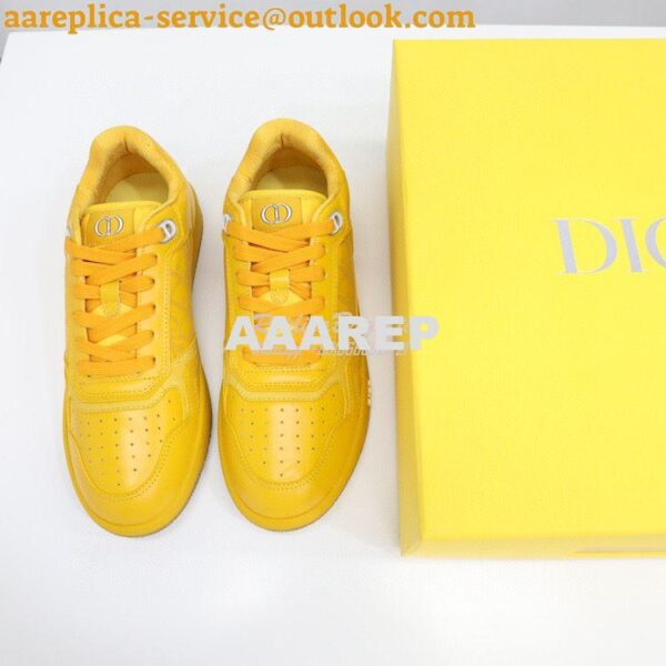 Replica Dior World Tour B27 Low-Top Sneaker Yellow Oblique Galaxy Leat 5