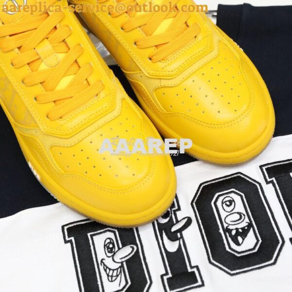 Replica Dior World Tour B27 Low-Top Sneaker Yellow Oblique Galaxy Leat 6