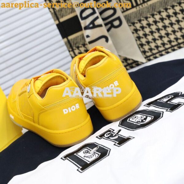 Replica Dior World Tour B27 Low-Top Sneaker Yellow Oblique Galaxy Leat 9