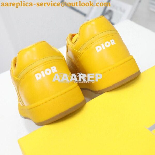 Replica Dior World Tour B27 Low-Top Sneaker Yellow Oblique Galaxy Leat 12