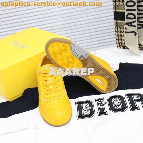 Replica Dior World Tour B27 Low-Top Sneaker Yellow Oblique Galaxy Leat 13