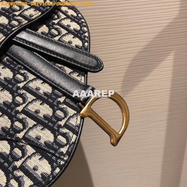 Replica Dior Oblique Saddle Belt Bag Blue S5632 3