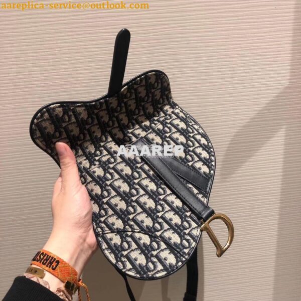 Replica Dior Oblique Saddle Belt Bag Blue S5632 7