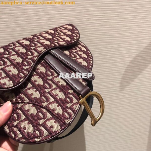 Replica Dior Oblique Saddle Belt Bag Burgundy S5632 3