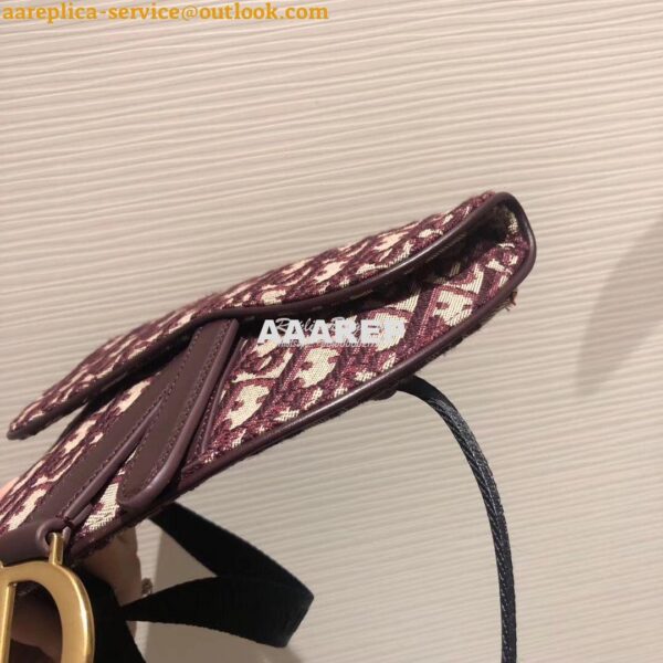 Replica Dior Oblique Saddle Belt Bag Burgundy S5632 4