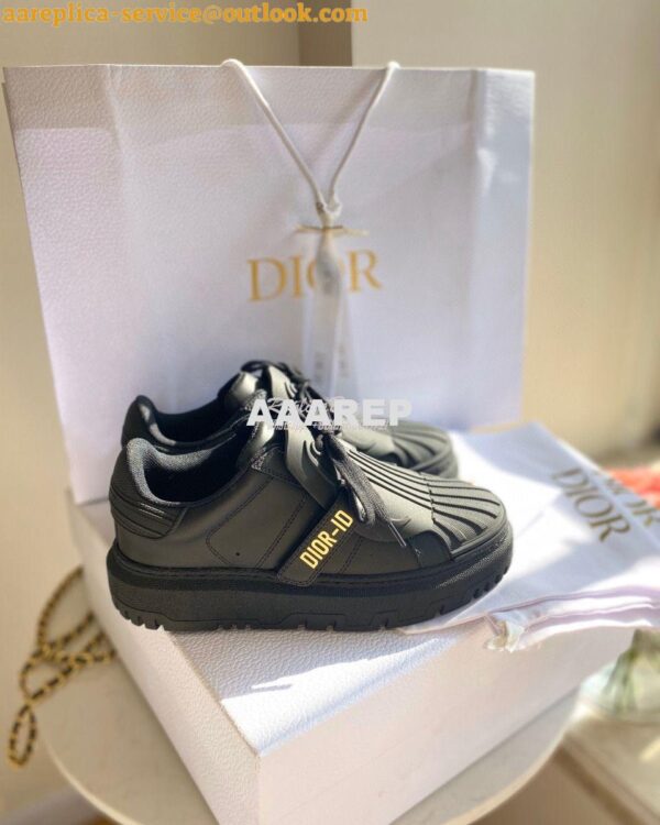 Replica DiorID Sneaker Black Rubber and Calfskin KCK278 4